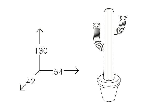 Светильник пластиковый напольный Cactus Lighting белый, пламенный красный 540х420х1300 мм