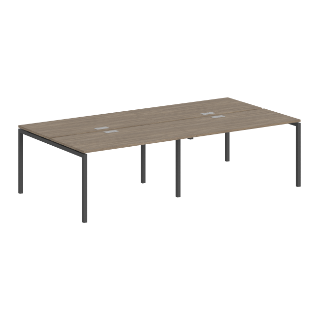 SG.258.OD.44.AN / Рабочая станция 2800х1638х750 / профиль: 40х40 антрацит; столешница: дуб темный