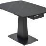 Стол БАЛД (BALDE)120 цвет ЧЕРНЫЙ МРАМОР МАТОВЫЙ (MATT BLACK MARBLE SOLID CERAMIC)/ ЧЕРНЫЙ, ®DISAUR