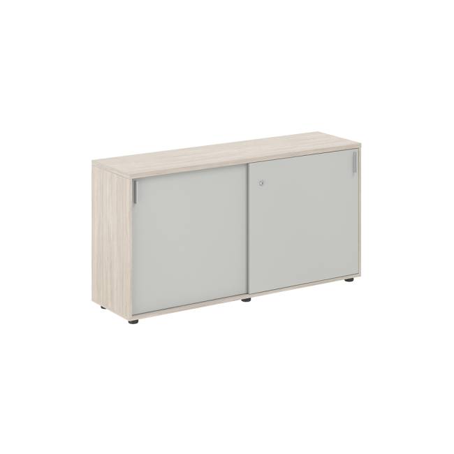 SG.702.OL.SH / Шкаф купе 1438х400х750 низкий, с замком / корпус: дуб светлый, фасады: серый бархат