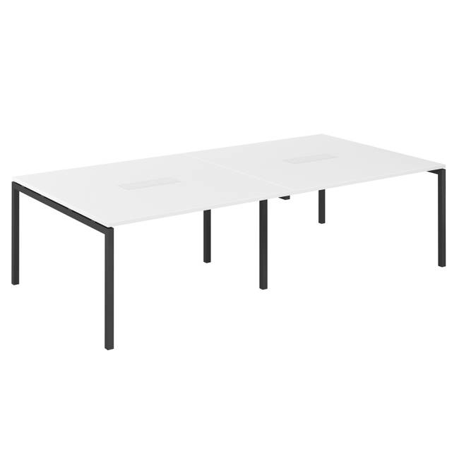 SG.275.WH.44.BL / Стол переговорный 2800х1438х750 МК40х40 / профиль: 40х40 черный; столешница: белый