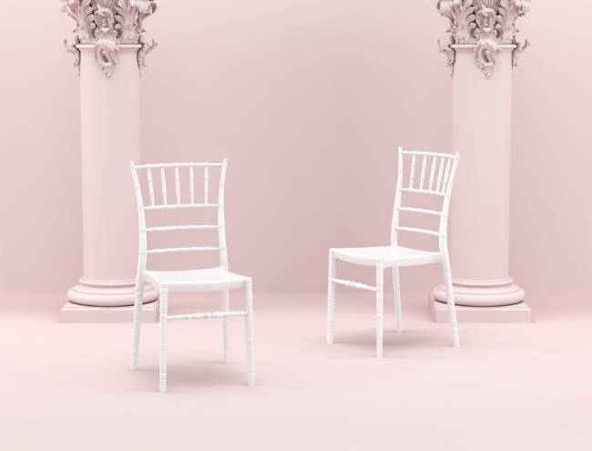 Стул пластиковый Chiavari белый 450х510х910 мм