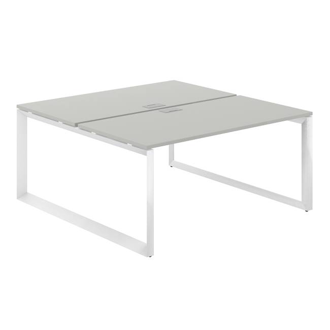 PR.249.SH.O59.WH / Рабочая станция 1600х1638х750 / профиль: 59х59 белый; столешница: серый бархат