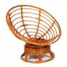 Кресло-качалка Папасан/Papasan (W 23/01 B) /с подушкой/ 115х78х104см, коньячный, флок олива, 23 Cognac (коньяк)