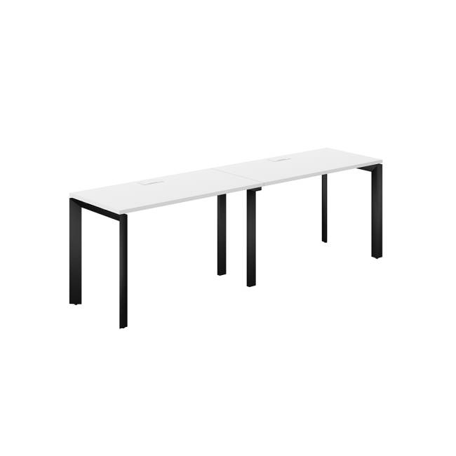 PR.221.WH.P59.BL / Рабочая станция s-b-s 2400х600х750 / профиль: 59х59 черный; столешница: белый