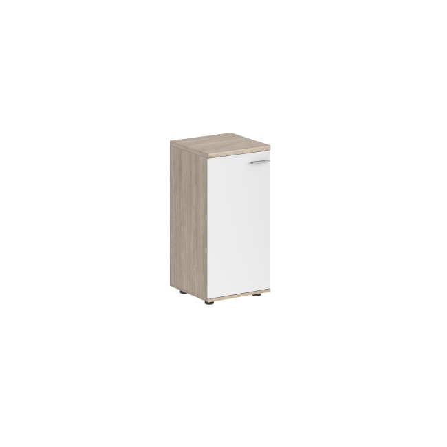 SG.816.OL.WH.L / Шкаф низкий 400х400х825, 1 дв., з.ст ЛДСП, левый / корпус: дуб светлый;  фасад: белый