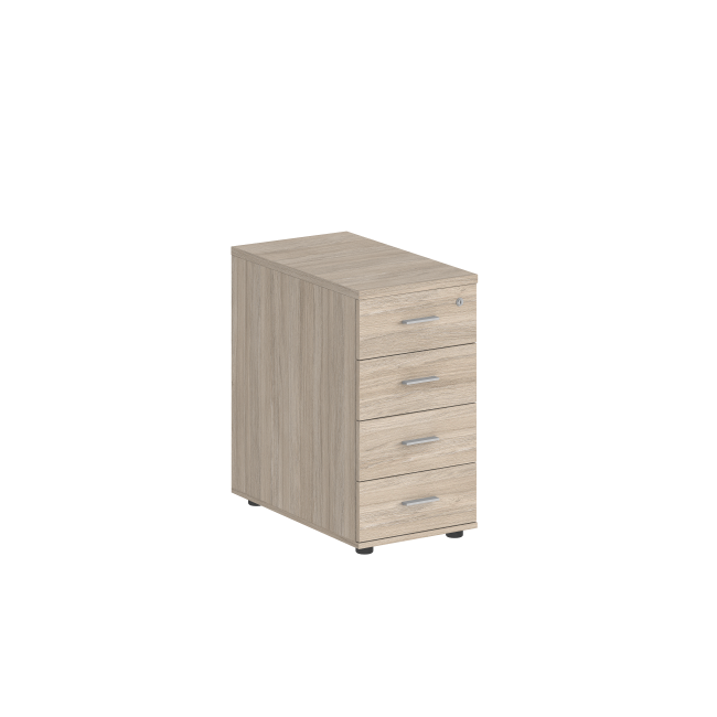 SG.521.OL.OL / Тумба приставная 400х600х725 с 4 ящ., с замком без топа / корпус: дуб светлый; фасады: дуб светлый