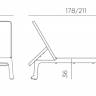 Шезлонг-лежак пластиковый Plano мятный 1780-2110х710х970 мм Шезлонг-лежак пластиковый Plano мятный 1780-2110х710х970 мм
