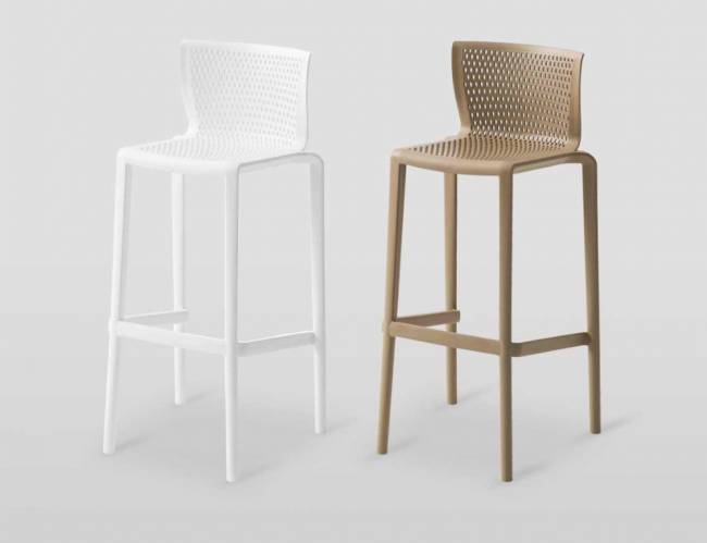 Стул пластиковый барный Spyker Stool серый 475х460х1025 мм Стул пластиковый барный Spyker Stool серый 475х460х1025 мм