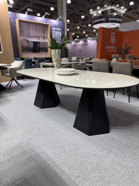 Стол ОРФЕЙ 240 нераскладной цвет ОНИКС (ONYX SABLE PULIDO), керамика / Черный каркас Стол ОРФЕЙ 240 нераскладной цвет ОНИКС (ONYX SABLE PULIDO), керамика / Черный каркас