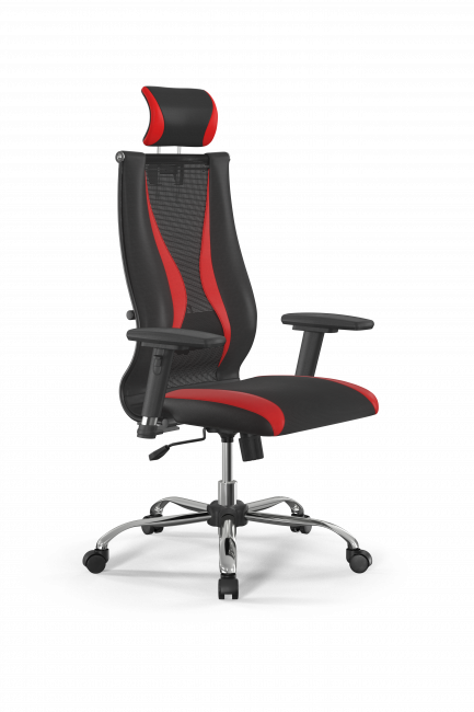 Кресло Sit 10 B2-170D - T+UMF(SY271)+Extra /Kb38/Wh09/D03P/H3mL-Pf-2D(M09.B21.G20.W01), черный-красный