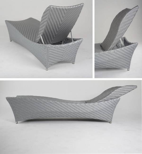 Шезлонг плетеный с матрасом Sun Lounger 2200х650х550 мм