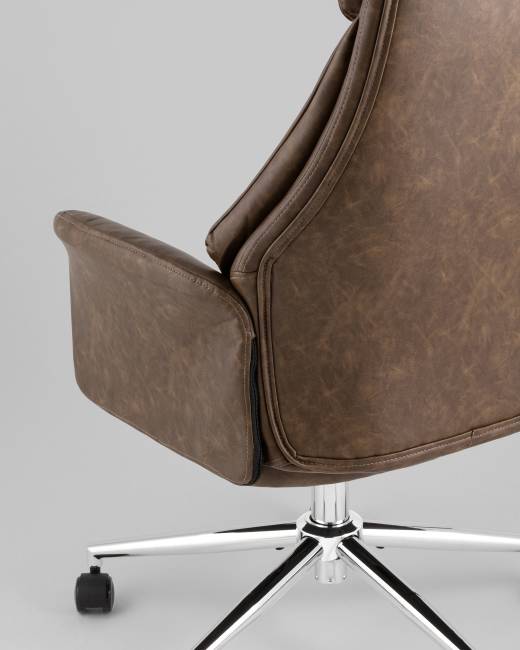 Кресло офисное TopChairs Neoma коричневый экокожа