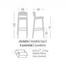 Стул пластиковый барный Abuela Stool 77 белый 500х450х1010 мм