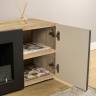 Тумба под ТВ с биокамином SteelHeat LIVORNO IMPULSE 140 см (корпус дуб Сонома / фасады Гротто Гранит)