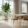 Стол Сканди М 100 натур/слоновая кость со стульями Франк слоновая кость велюр коричневый