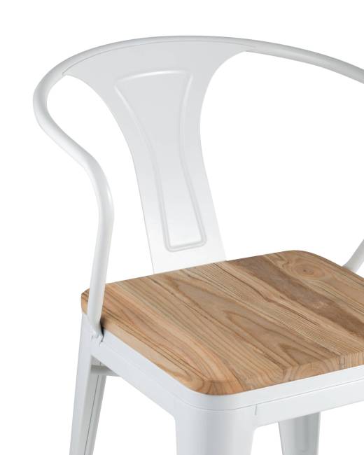 Стул TOLIX ARM WOOD с подлокотниками белый Стул TOLIX ARM WOOD с подлокотниками белый