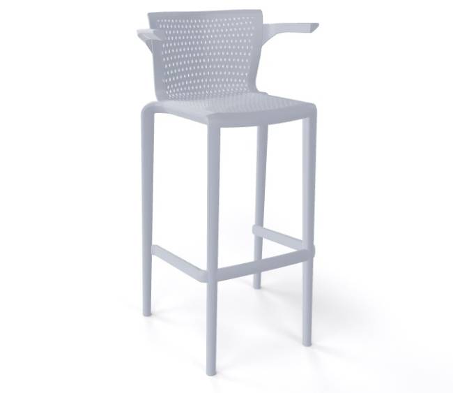Кресло пластиковое барное Spyker Stool B жемчужно-серый 495х460х1025 мм