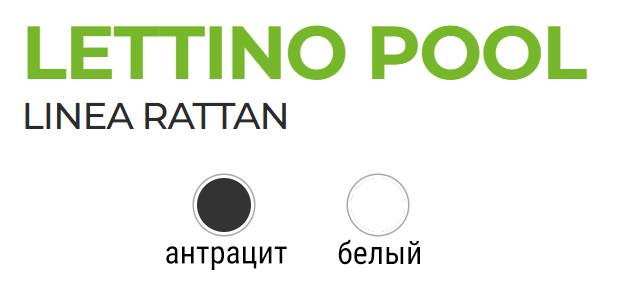 Шезлонг пластиковый Pool антрацит 1920х710х1000 мм