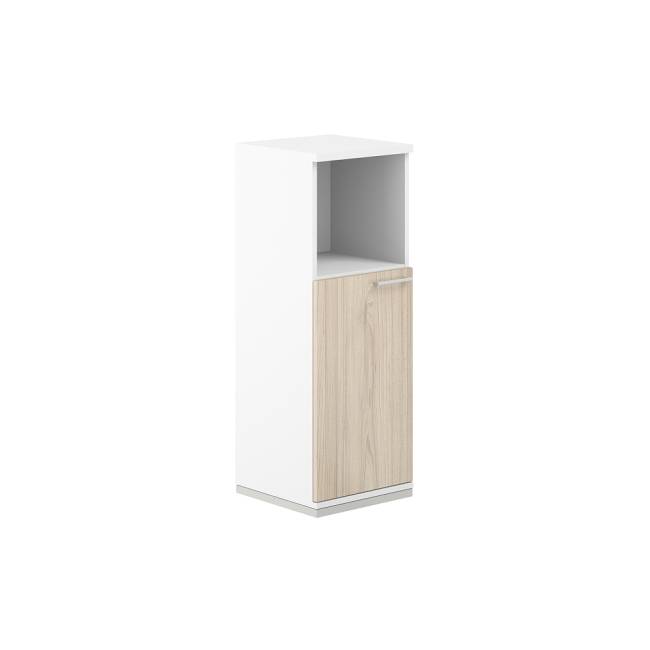 AG.215.WH.WH.AR.L / Шкаф 3 ур. 400х400х1111 с нишей / корпус: белый, топ/дно: белый, фасады: ак.равелло