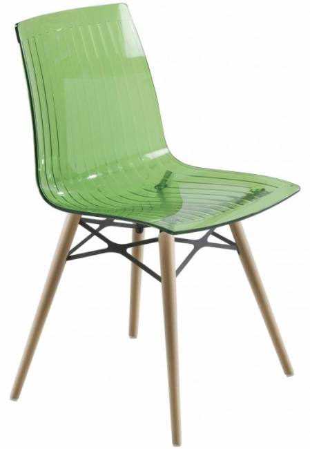 Стул прозрачный X-Treme-S Wox Beech Wood натуральный, зеленый 470х500х840 мм