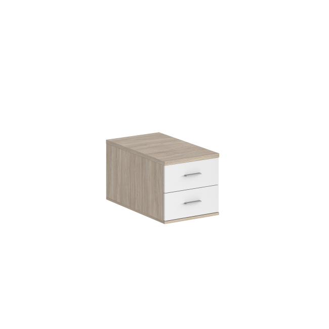 SG.536.OL.WH / Подвесная тумба с 2 ящ., 600, 400х446х342 / корпус: дуб светлый; фасады: белый