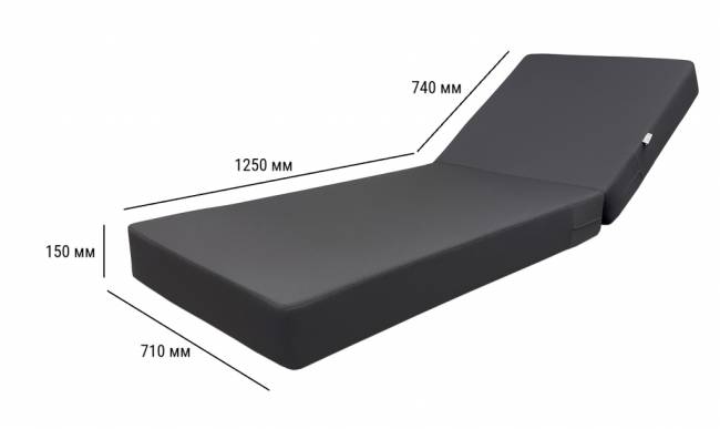 Матрас для шезлонга Mattress Acrylic серый 1990х710х150 мм