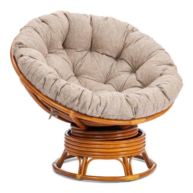 Кресло-качалка Папасан/Papasan (W 23/01 B) /с подушкой/ 115х78х104см, пекан орех, подушка рогожка, меланж Pecan (орех) Кресло-качалка Папасан/Papasan (W 23/01 B) /с подушкой/ 115х78х104см, пекан орех, подушка рогожка, меланж Pecan (орех)
