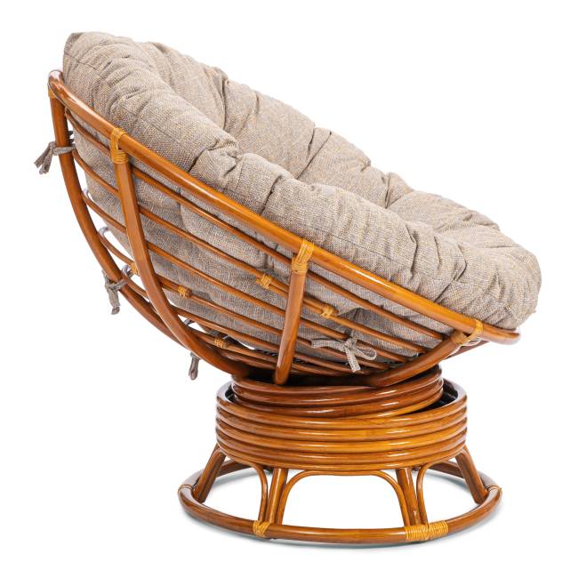 Кресло-качалка Папасан/Papasan (W 23/01 B) /с подушкой/ 115х78х104см, пекан орех, подушка рогожка, меланж Pecan (орех) Кресло-качалка Папасан/Papasan (W 23/01 B) /с подушкой/ 115х78х104см, пекан орех, подушка рогожка, меланж Pecan (орех)