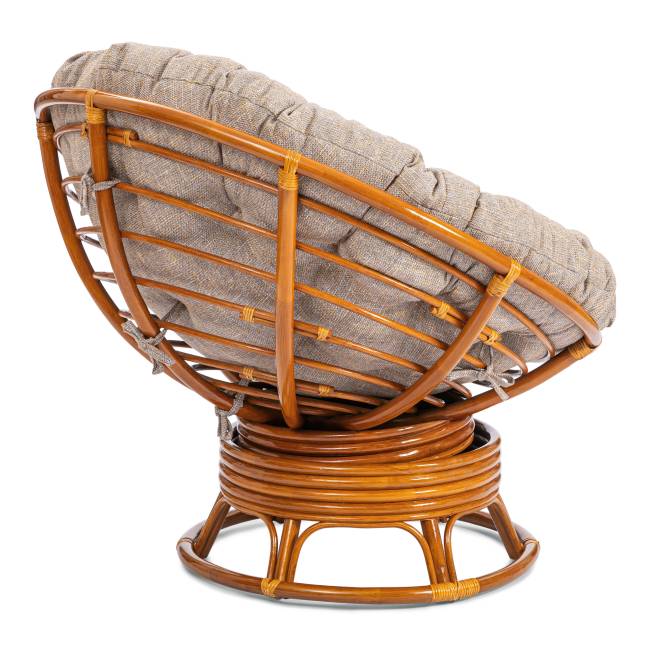 Кресло-качалка Папасан/Papasan (W 23/01 B) /с подушкой/ 115х78х104см, пекан орех, подушка рогожка, меланж Pecan (орех) Кресло-качалка Папасан/Papasan (W 23/01 B) /с подушкой/ 115х78х104см, пекан орех, подушка рогожка, меланж Pecan (орех)