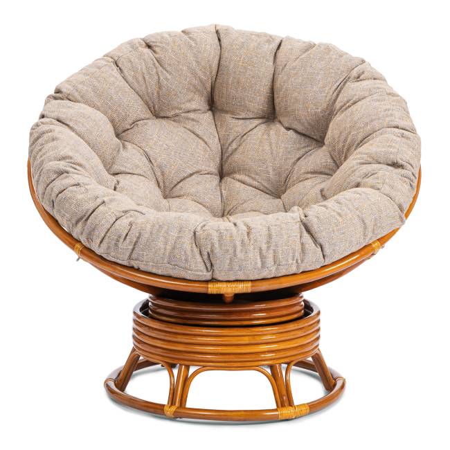 Кресло-качалка Папасан/Papasan (W 23/01 B) /с подушкой/ 115х78х104см, пекан орех, подушка рогожка, меланж Pecan (орех) Кресло-качалка Папасан/Papasan (W 23/01 B) /с подушкой/ 115х78х104см, пекан орех, подушка рогожка, меланж Pecan (орех)