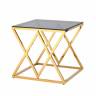 Журнальный стол 55*55 ИНСИГНИЯ золото стекло smoke