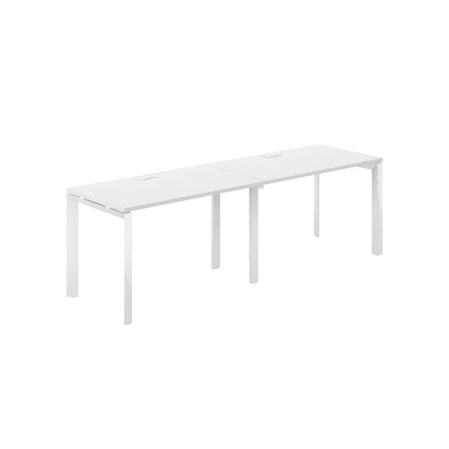 PR.222.WH.P59.WH / Рабочая станция s-b-s 2400х700х750 / профиль: 59х59 белый; столешница: белый