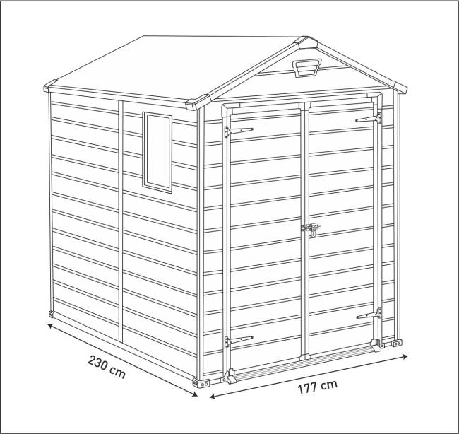 Сарай "Манор 6x8DD" (размеры 177х230 см), серый