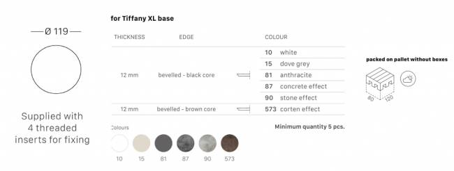 Столешница круглая Compact Laminate для подстолья Tiffany XL кортен Ø1200х12 мм Столешница круглая Compact Laminate для подстолья Tiffany XL кортен Ø1200х12 мм