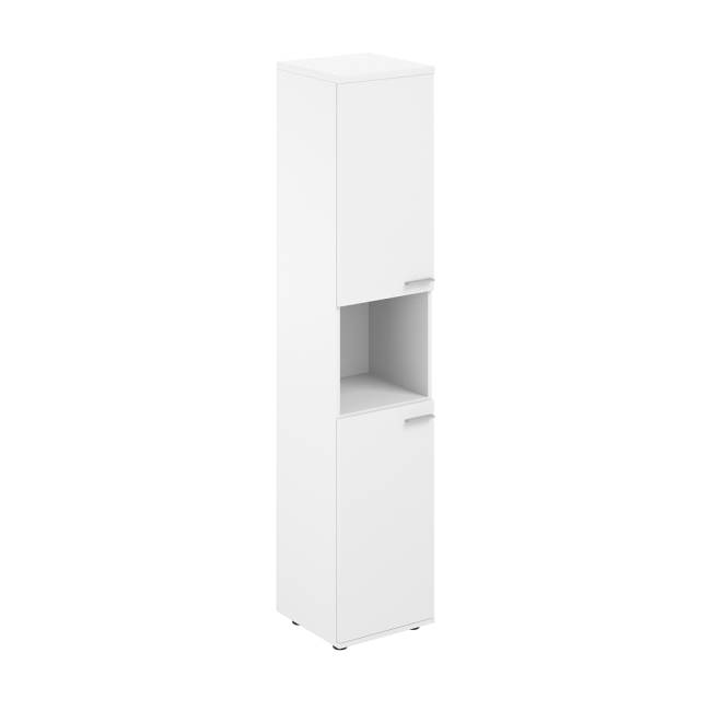 SG.846.WH.WH.WH.L / Шкаф высокий с нишей 400х400х1955, з.ст HDF, левый / корпус: белый; фасады: белый