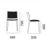 Стул пластиковый с обивкой Joy-S Soft Seat & Back 490х535х795 мм