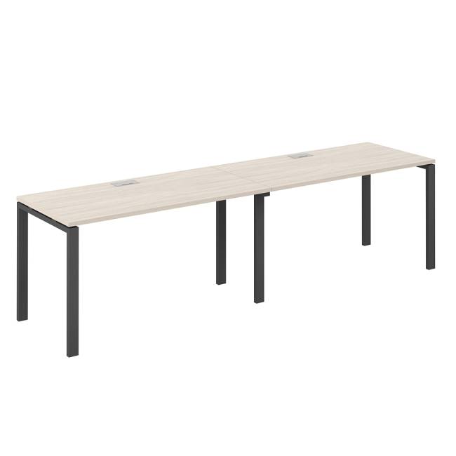SG.227.OL.63.AN / Рабочая станция s-b-s 3200х600х750 / профиль: 60х30 антрацит; столешница: дуб светлый