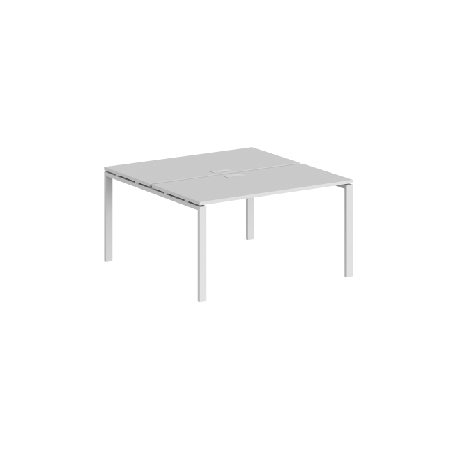 SG.243.WH.63.WH / Рабочая станция 1600х1238х750 / профиль: 60х30 белый; столешница: белый