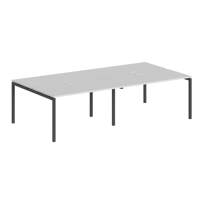 SG.252.WH.44.AN / Рабочая станция 2800х1238х750 / профиль: 40х40 антрацит; столешница: белый