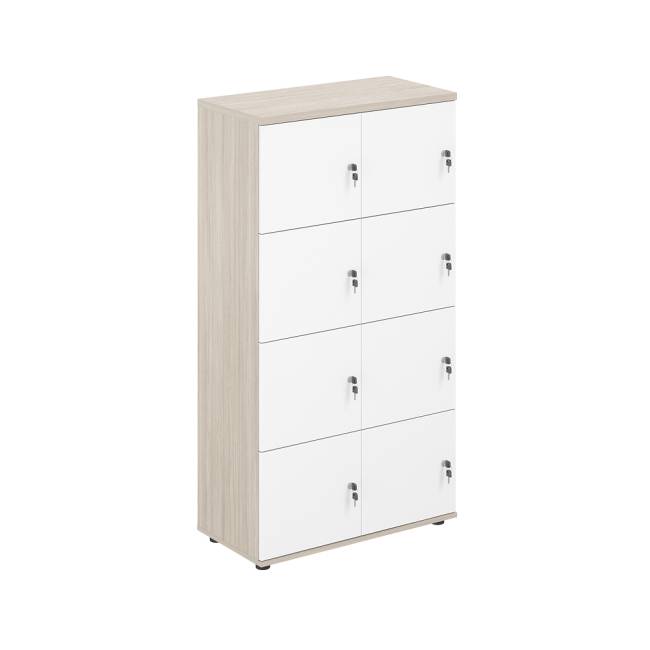 SG.819.OL.WH / Локер 8 ячеек 800х400х1483  / корпус: дуб светлый; фасады: белый