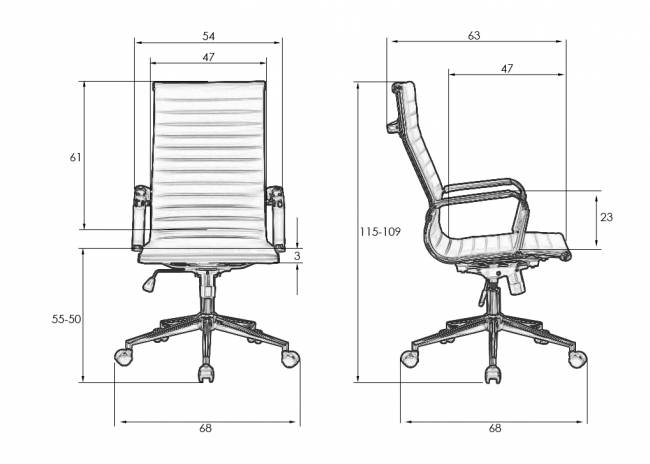 Офисное кресло для руководителей DOBRIN CLARK SIMPLE, чёрный
