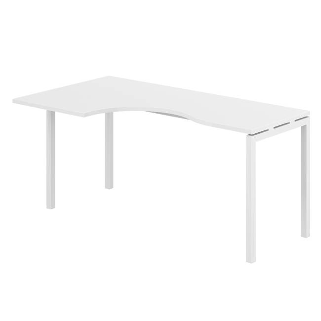 SG.232.WH.44.WH.L / Стол эргономичный 1600х900х750 левый МК40х40 / профиль: 40х40 белый; столешница: белый