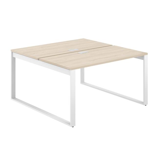 AG.137.AR.L.72.WH  / Рабочая станция 1200х1638х750  / профиль О-образный: 70х20 белый; лючок: серебро; столешница: акация равелло