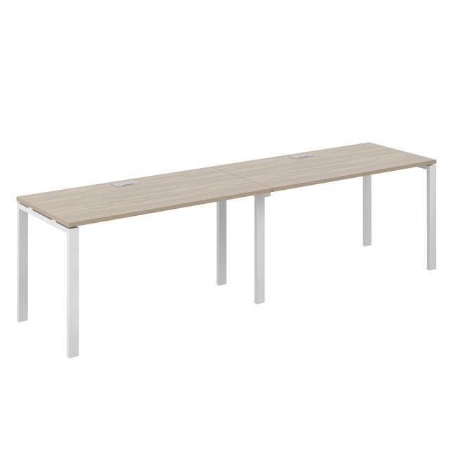 SG.222.OD.63.WH / Рабочая станция s-b-s 2400х700х750 / профиль: 60х30 белый; столешница: дуб темный
