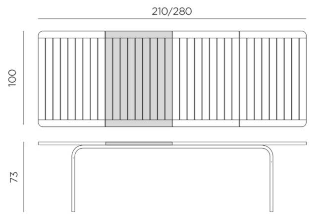 Стол пластиковый раздвижной Alloro 210 Extensible тортора, белый 2100-2800х730х1000 мм Стол пластиковый раздвижной Alloro 210 Extensible тортора, белый 2100-2800х730х1000 мм