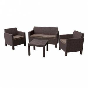 Orlando set with small table brown - warm taupe