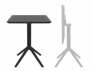 Стол пластиковый складной Sky Folding Table 60 черный 600х600х740 мм Стол пластиковый складной Sky Folding Table 60 черный 600х600х740 мм