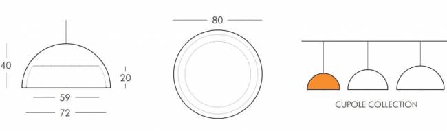 Светильник пластиковый подвесной Cupole Standard Ø800х400 мм