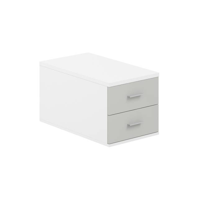 SG.537.WH.SH / Подвесная тумба с 2 ящ., 700,  400х518х342  / корпус: белый; фасады: серый бархат